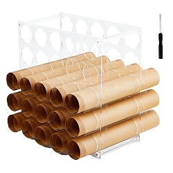 Acrylic Storage Rack for Vinyl Roll, Rectangle, Clear, 300x151x310mm(AJEW-WH0010-40)