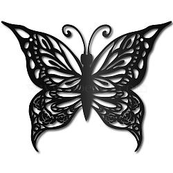 Iron Wall Signs, Metal Art Wall Decoration, for Living Room, Home, Office, Garden, Kitchen, Hotel, Balcony, Butterfly, 300x230x1mm, Hole: 5mm(AJEW-WH0286-097)