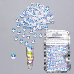 Shining Nail Art Glitter, Manicure Sequins, DIY Sparkly Paillette Tips Nail, Flower, Creamy White, 6.5x6x1.5mm, Hole: 1.4mm, about 2g/bag(MRMJ-Q072-51-A02)