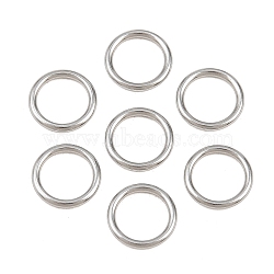 304 Stainless Steel Closed Jump Rings, Round, Stainless Steel Color, 18 Gauge, 8x1mm(STAS-G393-06P-15)