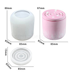 DIY Silicone Storage Molds, Resin Casting Molds, Clay Craft Mold Tools, White, Column, 80~84x12~80mm(SIMO-P008-11A)