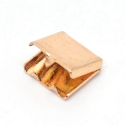 Brass Ribbon Crimp Ends, Crimp End Findings, Square, Light Gold, 6x6.5mm(KK-WH0044-04A-KCG)