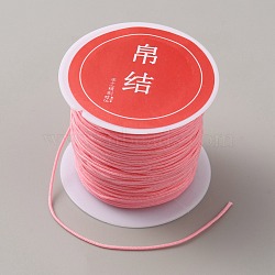 Nylon Chinese Knotting Cord, DIY Material for Jewelry Making, Light Coral, 0.8mm, about 21.87 Yards(20m)/Roll(NWIR-WH0002-02E)