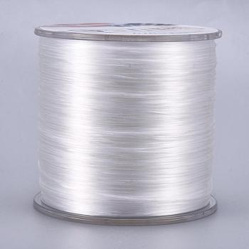 Flat Elastic Crystal String, Elastic Beading Thread, for Stretch Bracelet Making, White, 0.5mm, about 328.08 yards(300m)/roll