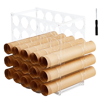 Acrylic Storage Rack for Vinyl Roll, Rectangle, Clear, 300x151x310mm