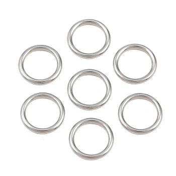 304 Stainless Steel Closed Jump Rings, Round, Stainless Steel Color, 18 Gauge, 8x1mm