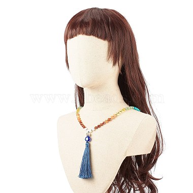 Gemstone Mala Beads Necklace(X-NJEW-JN03814)-3