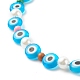 Bracelets de cheville perlés au chalumeau faits à la main mauvais œil pour femmes(AJEW-AN00477)-4