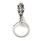 Tibetan Style 316 Surgical Stainless Steel Fittings with 304 Stainless Steel Key Ring(FIND-Q101-21AS)-1