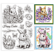 Custom PVC Plastic Clear Stamps, for DIY Scrapbooking, Photo Album Decorative, Cards Making, Rabbit, 160x110x3mm(DIY-WH0448-0477)