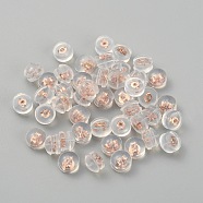 Sterling Silver Silicone Cover Ear Nuts, Hamburger, Rose Gold, 5x4mm, Hole: 0.7mm(FIND-TAC0017-10RG)
