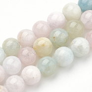 Natural Morganite Beads Strands, Round, 8mm, Hole: 1mm, about 50pcs/strand, 15.7 inch(G-S279-07-8mm)