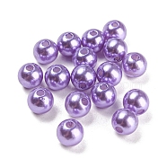 Imitation Pearl Acrylic Beads, Dyed, Round, Purple, 8x7.5mm, Hole: 2mm, about 1900pcs/pound(PL610-02A)