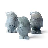 Natural Labradorite Carved Healing Penguin Figurines, Reiki Energy Stone Display Decorations, 27x18mm(PW-WG12060-07)