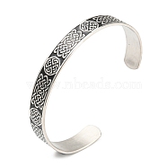 304 Stainless Steel Open Cuff Bangles, Witch Knot, Stainless Steel Color, Inner Diameter: 2-1/8~2-1/2 inch(5.45~6.35cm)(BJEW-P300-01P)
