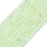 Natural Prehnite Beads Strands, Faceted, Rondelle, 2~2.5x2mm, Hole: 0.5mm, about 223~226pcs/strand, 14.96~15.16 inch(38~38.5cm)(G-G106-A26-01)