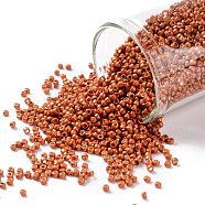 TOHO Round Seed Beads, Japanese Seed Beads, (PF562F) PermaFinish Burnt Orange Metallic Matte, 15/0, 1.5mm, Hole: 0.7mm, about 3000pcs/bottle, 10g/bottle(SEED-JPTR15-PF0562F)