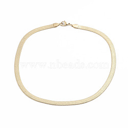 Unisex 304 Stainless Steel Herringbone Chains Necklaces, with Lobster Claw Clasps, Golden, 15.94 inch(40.5cm), 5.5mm(X-NJEW-L173-011-G)