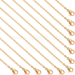 12Pcs 2mm 304 Stainless Steel Rolo Chain Necklaces for Men Women, Golden, 19.76 inch(50.2cm)(NJEW-BBC0001-01)