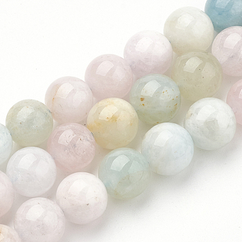 Natural Morganite Beads Strands, Round, 8mm, Hole: 1mm, about 50pcs/strand, 15.7 inch