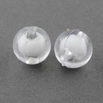 Transparent Acrylic Beads, Bead in Bead, Round, Clear, 8mm, Hole: 2mm, about 2050pcs/500g