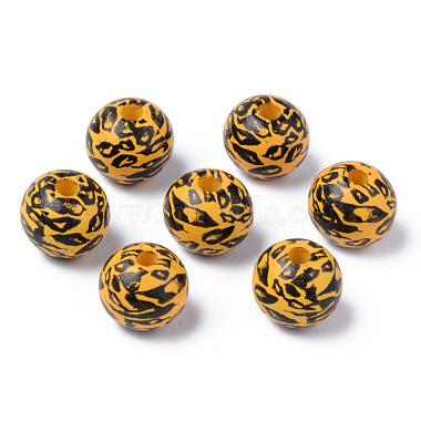 Painted Natural Wood Beads(X-WOOD-S057-024)-2