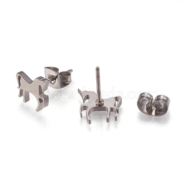 304 Stainless Steel Stud Earrings(EJEW-N045-06P)-2