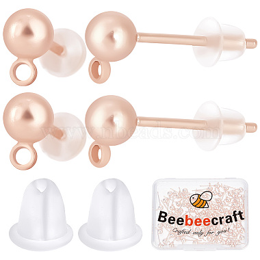 Rose Gold Round Iron Stud Earring Findings