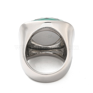 Faceted Glass Rectangle Finger Ring(RJEW-E162-11P)-4