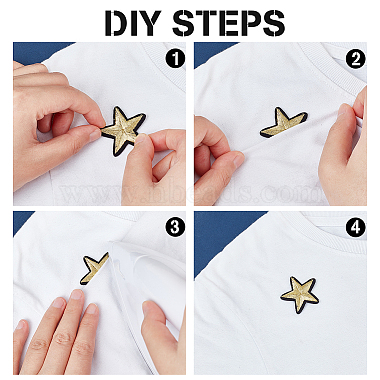 40Pcs 2 Style Star Pattern Cloth Computerized Embroidery Iron On/Sew On Patches(PATC-GA0001-07)-3