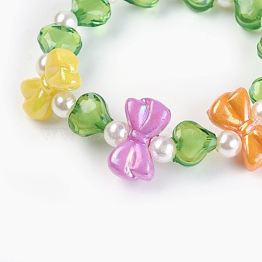 Bracelets extensibles en perles acryliques pour enfants(BJEW-JB03885-05)-2