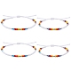 4Pcs 4 Style Glass Seed & 303 Stainless Steel Braided Bead Bracelets and Anklets Set(SJEW-SW00003-06)-1