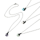 Natural & Synthetic Mixed Gemstone Witch Hat Pendant Necklace(NJEW-JN04386)-1