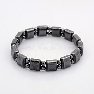 Synthetic Magnetic Hematite Square and Round Beads Stretch Bracelets for Valentine's Day Gift, 55mm(BJEW-M066-13)