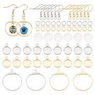 DIY Blank Dome Earring Making Kit, Including 304 Stainless Steel Earring Hooks & Ring Pendants Charms, Plastic Ear Nuts, Glass Cabochons, Golden & Stainless Steel Color, 316Pcs/box(DIY-UN0004-79)