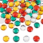 64Pcs 4 Styles Christmas Theme Self-Adhesive Acrylic Rhinestone Stickers, for DIY Decoration and Crafts, Faceted, Half Round, Mixed Color, 20x4.3~6mm, 16pcs/style(STIC-FG0001-05)