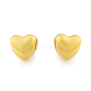 Alloy European Beads, Large Hole Beads, Matte Style, Heart, Matte Gold Color, 10x10x9mm, Hole: 5mm(FIND-G035-55MG)
