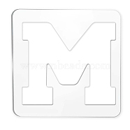 Acrylic Earring Handwork Template, Card Leather Cutting Stencils, Square, Letter Pattern, Letter.M, 15.2x15.2x0.4cm(TOOL-WH0156-005)