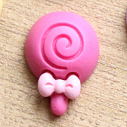 Resin Cabochons, DIY for Earrings & Bobby pin Accessories, Sweets, Cerise, 22x15mm(RESI-CJC0007-31E)