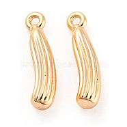 Brass Charms, Bar Charm, Real 18K Gold Plated, 12.3x3x3mm, Hole: 0.8mm(KK-E090-11P)