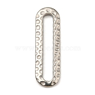 304 Stainless Steel Linking Rings, Hammered, Oval, Stainless Steel Color, 25x7.5x2mm, Inner Diameter: 21x3mm(STAS-L270-05P)
