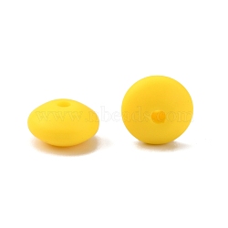 Food Grade Eco-Friendly Silicone Abacus Beads, Gold, 12x6.5mm, Hole: 2mm(SIL-WH0008-14E)