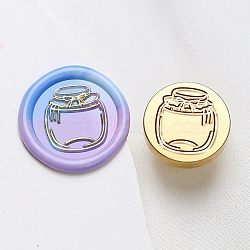 Wax Seal Brass Stamp Head, Bottle Pattern, for Wax Seal Stamp, Golden, 25x14.5mm, Hole: 7mm(AJEW-G056-01B)