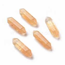 Watermelon Stone Glass Beads, No Hole, Faceted, Bullet, Navajo White, 22~23x6x6mm(G-K330-19D)
