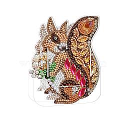 5D DIY Squirrel Pattern Animal Diamond Painting Pencil Cup Holder Ornaments Kits, with Resin Rhinestones, Sticky Pen, Tray Plate, Glue Clay and Acrylic Plate, Squirrel Pattern, 139x104.5x2mm(DIY-C020-05)