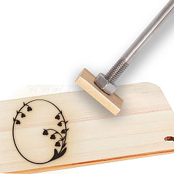 Stamping Embossing Soldering Brass with Stamp, for Cake/Wood, Flower Pattern, 40mm(AJEW-WH0123-009)