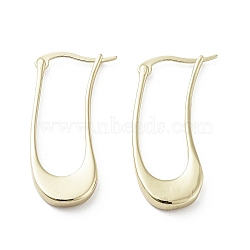 Twist Oval Brass Hoop Earrings, Long-Lasting Plated, Golden, 35.5x14mm(EJEW-G371-03G)