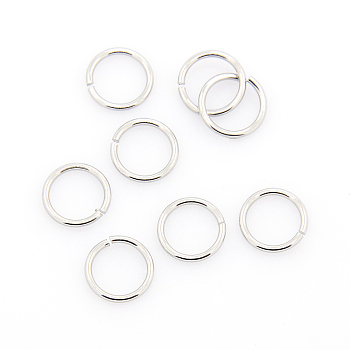 304 Stainless Steel Open Jump Rings, Stainless Steel Color, 8x0.9mm, Inner Diameter: 6.2mm, about 2000pcs/bag