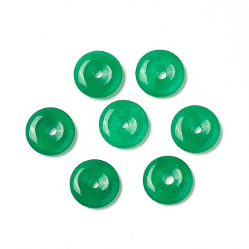 Natural Malaysia Jade Dyed Pendants, Donut/Pi Disc Charm, 15x3.5~4mm, Hole: 2.5~3mm