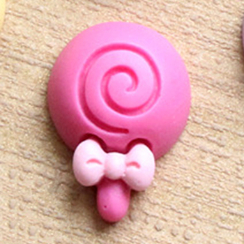 Resin Cabochons, DIY for Earrings & Bobby pin Accessories, Sweets, Cerise, 22x15mm
